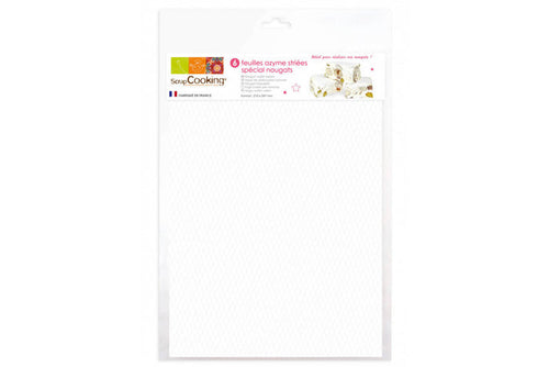 6 feuilles azyme striées blanches spécial nougat Scrapcooking
