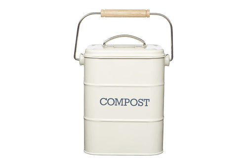 Bac à compost KitchenCraft Living Nostalgia en acier crème 3L