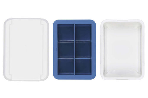 Bac à glaçons XL OXO en silicone avec couvercle - 18,4x13x3,6cm