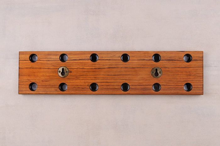 Barre aimantée artisanale Essences Creations en bois d'ovangkol ondé 42cm - 6 places - N°2