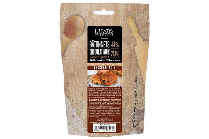 Bâtonnets de chocolat noir Patisdécor 200g