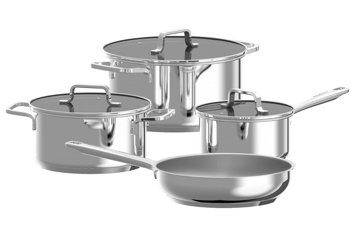 Batterie de cuisine 7 pièces Berghoff Dina Helix en acier inoxydable recyclé