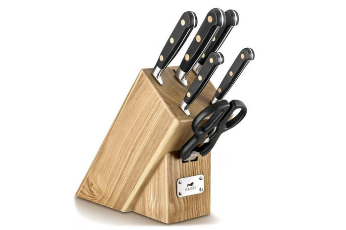 Bloc 5 couteaux de cuisine Sabatier Cambridge en frêne Chef + ciseaux