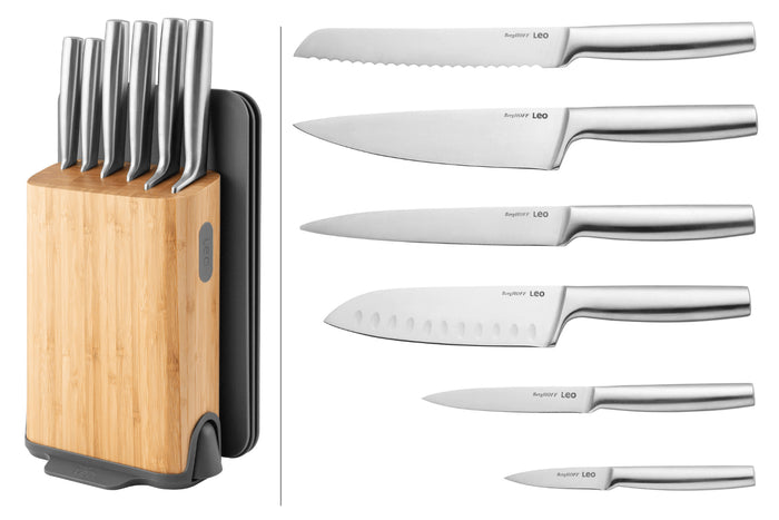 Bloc 6 couteaux Berghoff Legacy avec aiguiseur et 3 planches
