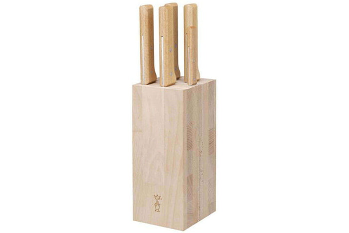 Bloc bois de hêtre 5 couteaux cuisine Opinel Parallèle spécial viande