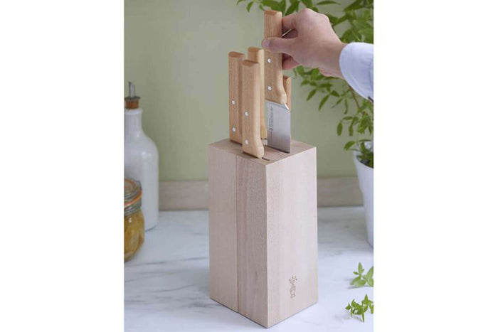 Bloc bois de hêtre 5 couteaux cuisine Opinel Parallèle