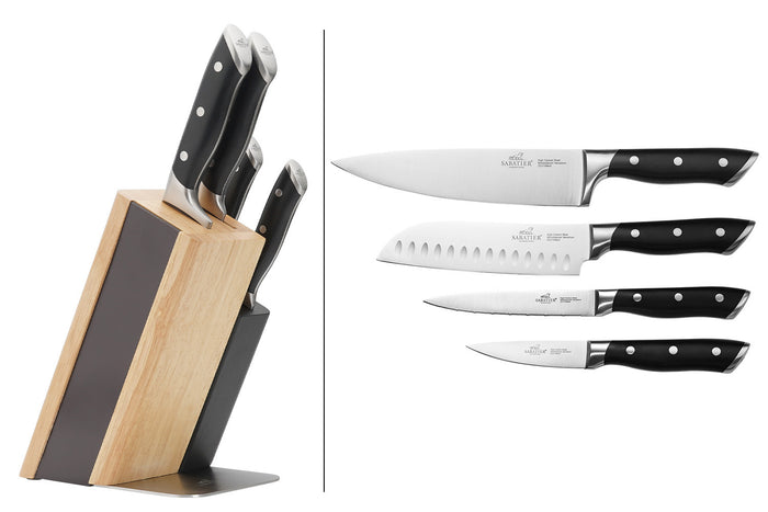 Bloc Sabatier International Oslo en bois + 4 couteaux Hercules