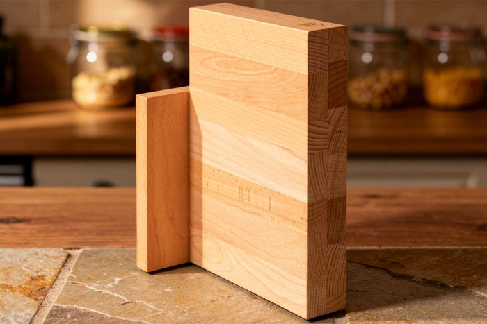 Bloc vide aimanté Artelegno Milano en bois de hêtre pour 6 couteaux de cuisine