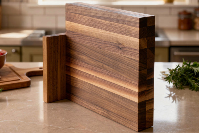 Bloc vide aimanté Artelegno Milano en bois de noyer pour 10 couteaux de cuisine