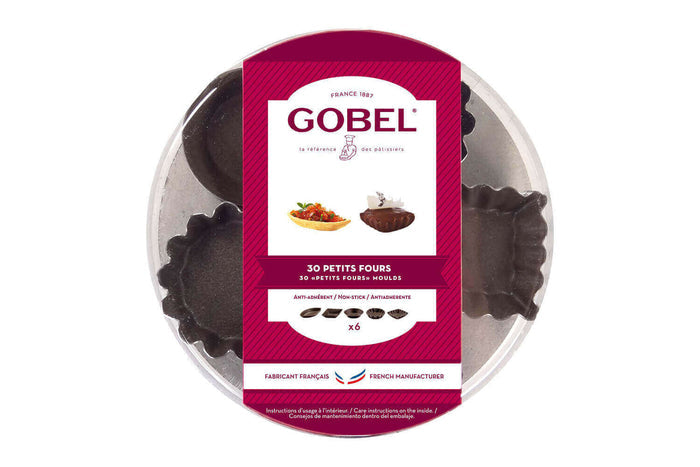 Boîte 30 petits-fours Gobel anti-adhérent - 5 formes