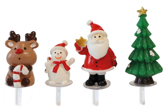 Boîte de 4 décors Scrapcooking Sweet Xmas pour bûche de Noël