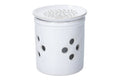 Boîte de conservation d'ails KitchenCraft Idilica en grès crème + couvercle à râpe intégrée