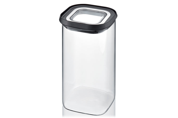 Boîte de conservation Gefu Pantry en verre borosilicate 1400ml + 3 étiquettes autocollantes
