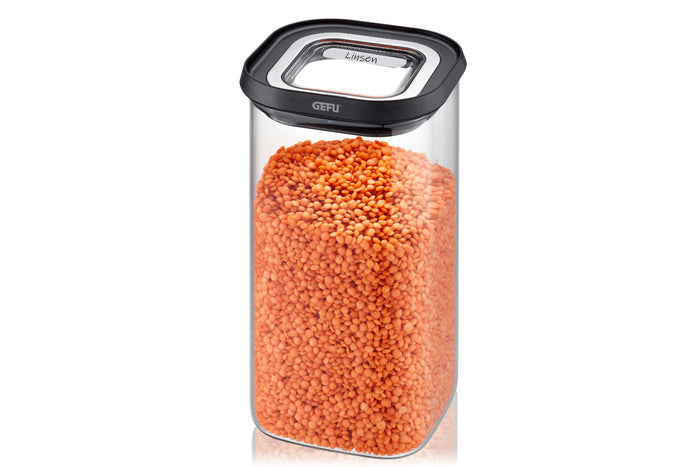 Boîte de conservation Gefu Pantry en verre borosilicate 1400ml + 3 étiquettes autocollantes