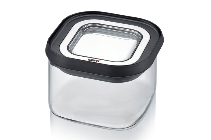 Boîte de conservation Gefu Pantry en verre borosilicate 400ml + 3 étiquettes autocollantes