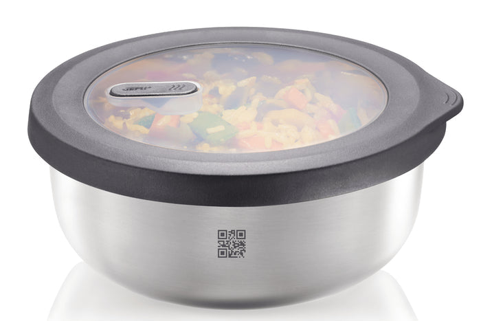 Boîte de conservation Gefu Provido ronde 1000ml en acier inox
