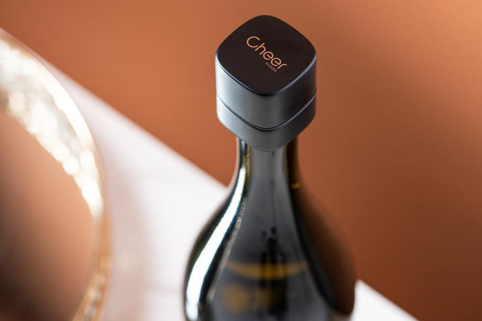 Bouchon de conservation spécial champagne Cheer Moda Bubble - Noir & Bronze