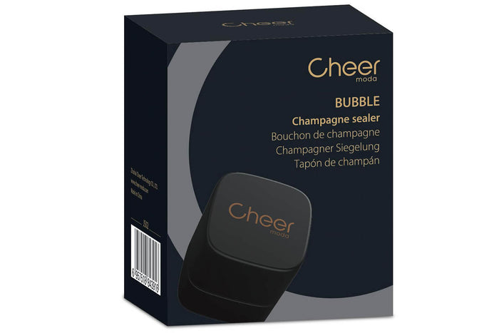 Bouchon de conservation spécial champagne Cheer Moda Bubble - Noir & Bronze