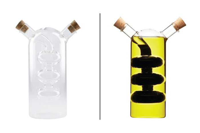 Bouteille à huile et vinaigre 2 en 1 KitchenCraft World of Flavours en verre 300ml et 100ml