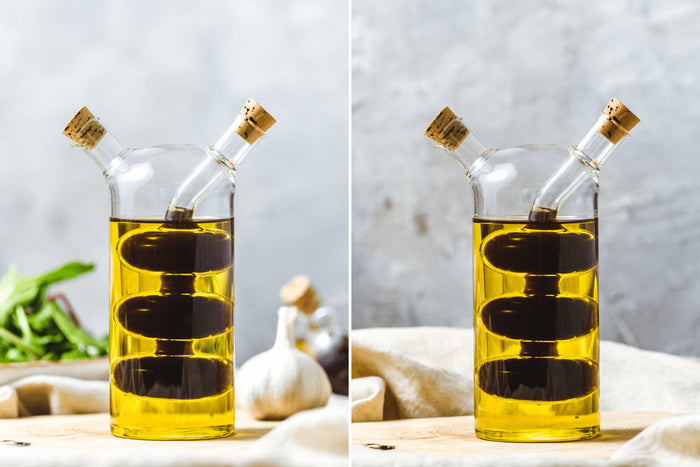Bouteille à huile et vinaigre 2 en 1 KitchenCraft World of Flavours en verre 300ml et 100ml