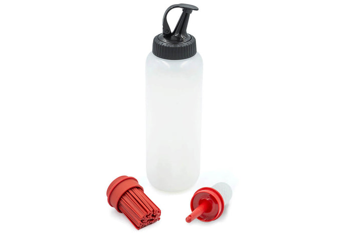 Bouteille à sauce pour barbecue MasterClass en polymère avec 3 têtes interchangeables