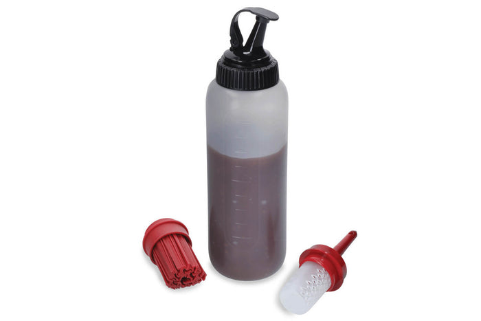 Bouteille à sauce pour barbecue MasterClass en polymère avec 3 têtes interchangeables