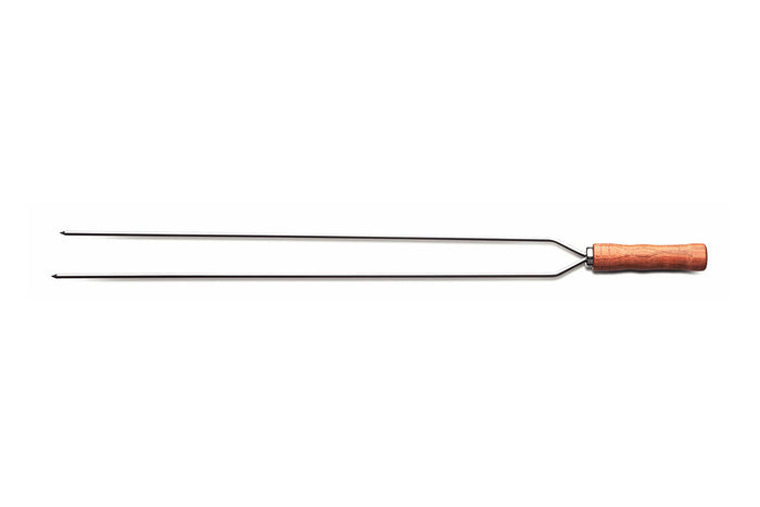 Brochette double Tramontina Churrasco en inox et bois 65cm