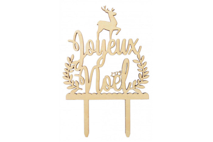 Cake topper Joyeux Noël Scrapcooking en bois