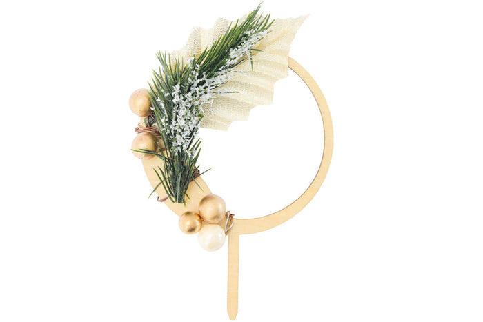 Cake topper Scrapcooking couronne de Noël en bois