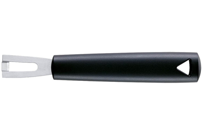 Canneleur Triangle forme U en inox manche en green grip