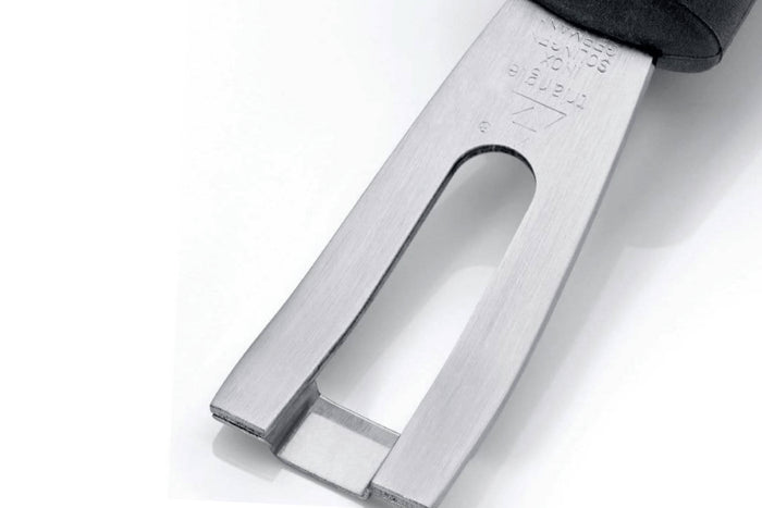 Canneleur Triangle forme U en inox manche en green grip