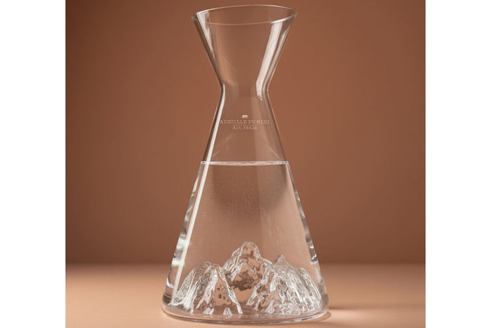 Carafe à eau Alaskan Maker Topographic Aiguille du midi en verre cristallin