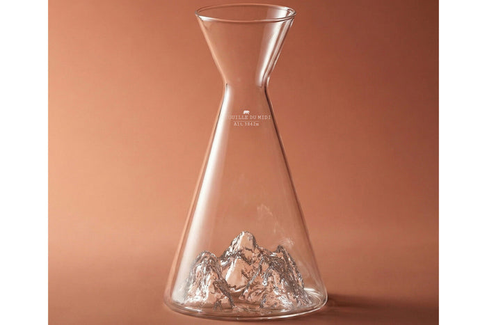 Carafe à eau Alaskan Maker Topographic Aiguille du midi en verre cristallin
