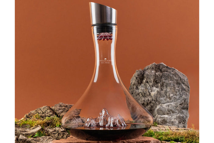 Carafe à vin Alaskan Maker Topographic Aiguille du Midi en verre cristallin