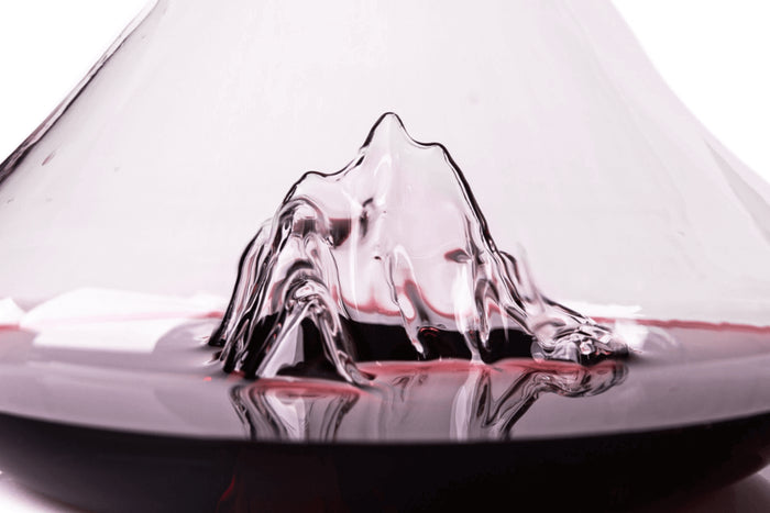 Carafe à vin Alaskan Maker Topographic Mont Blanc en verre cristallin soufflé à la main