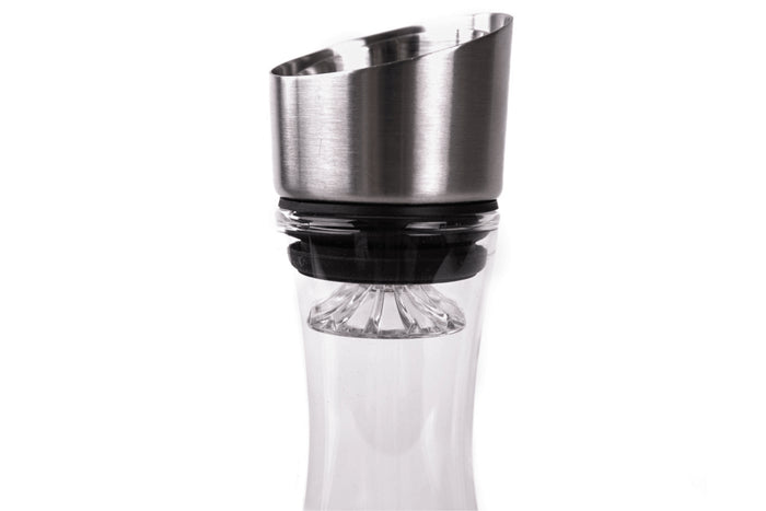 Carafe à vin Alaskan Maker Topographic Mont Blanc en verre cristallin soufflé à la main