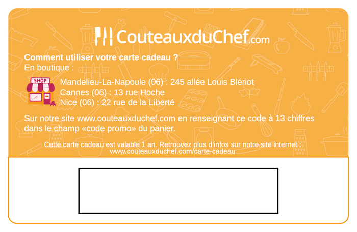 Carte cadeau Couteauxduchef
