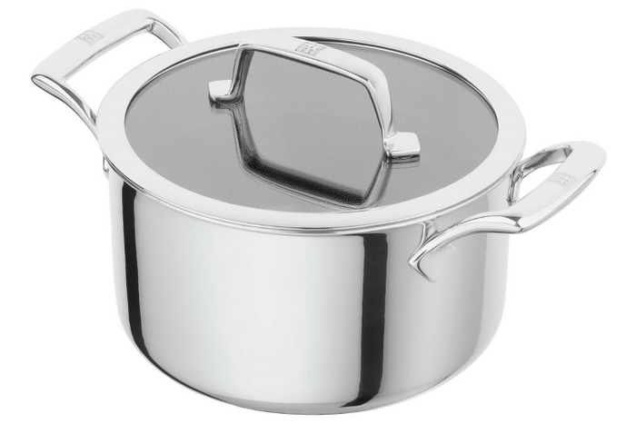 Casserole Zwilling Peak Ceraforce® HyCoat en acier inoxydable et revêtement céramique avec couvercle en verre - 24cm