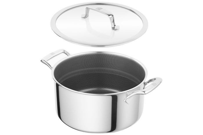 Casserole Zwilling Peak Ceraforce® HyCoat en acier inoxydable et revêtement céramique avec couvercle en verre - 24cm