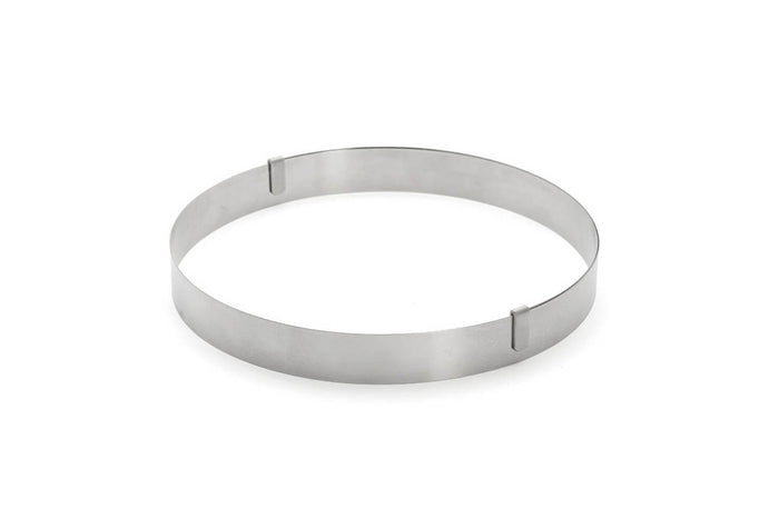 Cercle à entremets extensible De Buyer en inox hauteur 3cm - 18 à 36cm