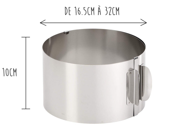 Cercle à gâteaux extensible Gefu Tondo XXL hauteur 10cm