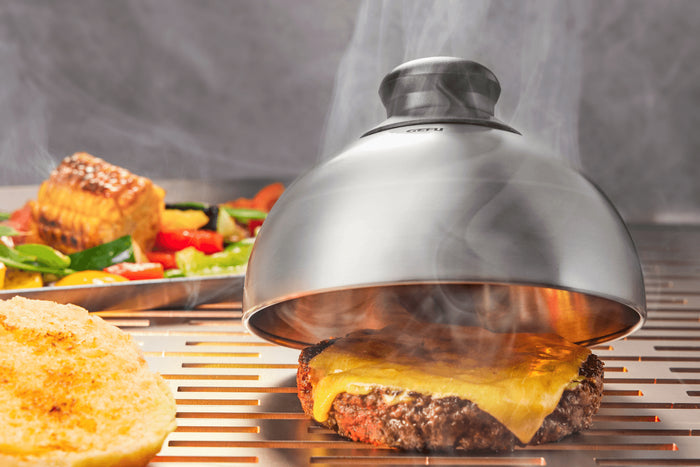 Cloche à burger et fondante Gefu BBQ en acier inox diamètre 15cm