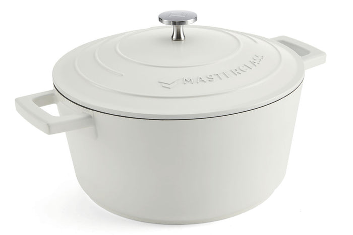Cocotte MasterClass compatible induction en fonte d'aluminium blanc crème 4L