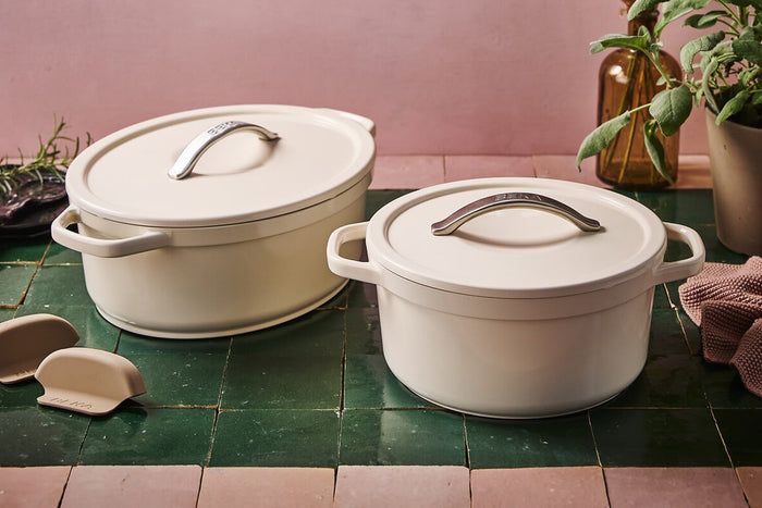 Cocotte ovale Beka Plume en aluminium 31cm - Beige