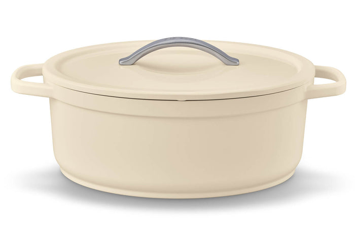 Cocotte ovale Beka Plume en aluminium 31cm - Beige