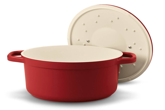 Cocotte ovale Beka Plume en aluminium 31cm - Rouge