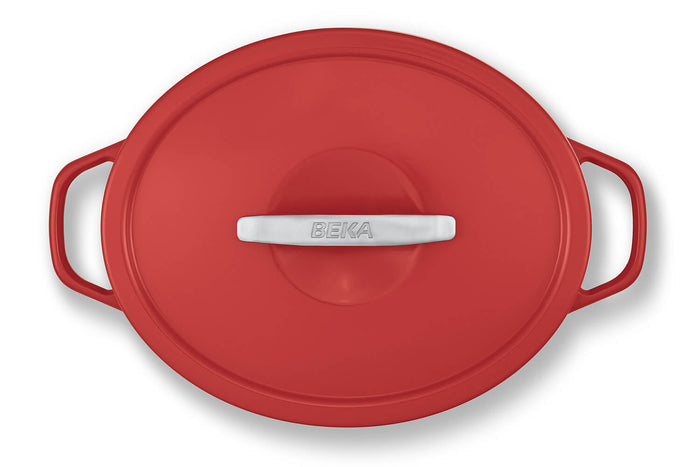 Cocotte ovale Beka Plume en aluminium 31cm - Rouge