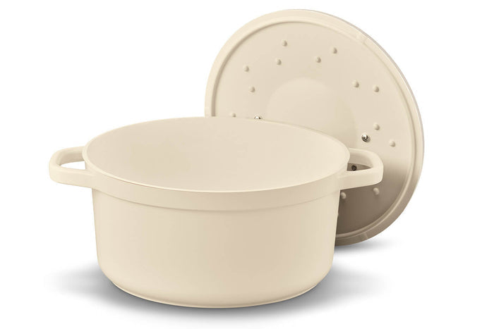 Cocotte ronde Beka Plume en aluminium 24cm - Beige