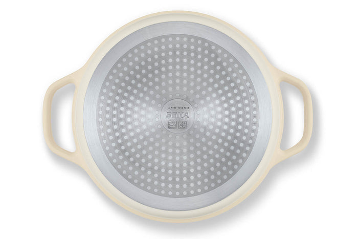 Cocotte ronde Beka Plume en aluminium 24cm - Beige