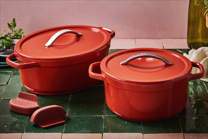 Cocotte ronde Beka Plume en aluminium 24cm - Rouge